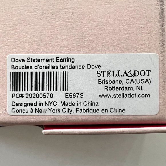 NIB Stella & Dot Dove Statement Earrings Beaded Silver Post - Picture 10 of 11